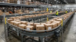 acumulación dinamica conveyor logística centro distribución buffer FIFO