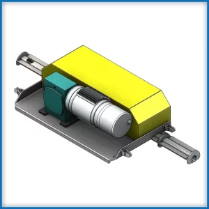 Con componentes de conveyor Pacline arma tu propia movilidad aérea de producto en planta 8 Pacline D-500-2000 drive unit motor overhead conveyor aereo industrial yellow gearbox
