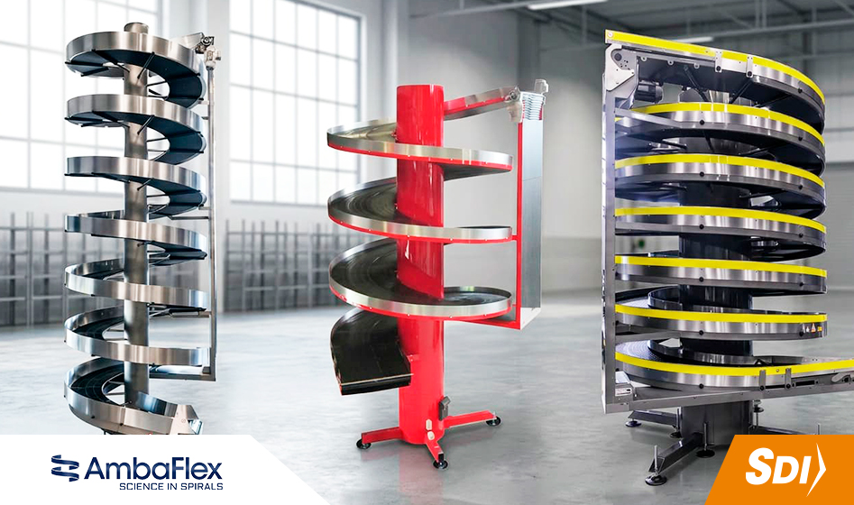SpiralVeyor Ambaflex: el conveyor que sube, baja y conecta tu producción sin ocupar el piso 3 SpiralVeyor Ambaflex el conveyor que sube, baja y conecta tu producción sin ocupar el piso sdi